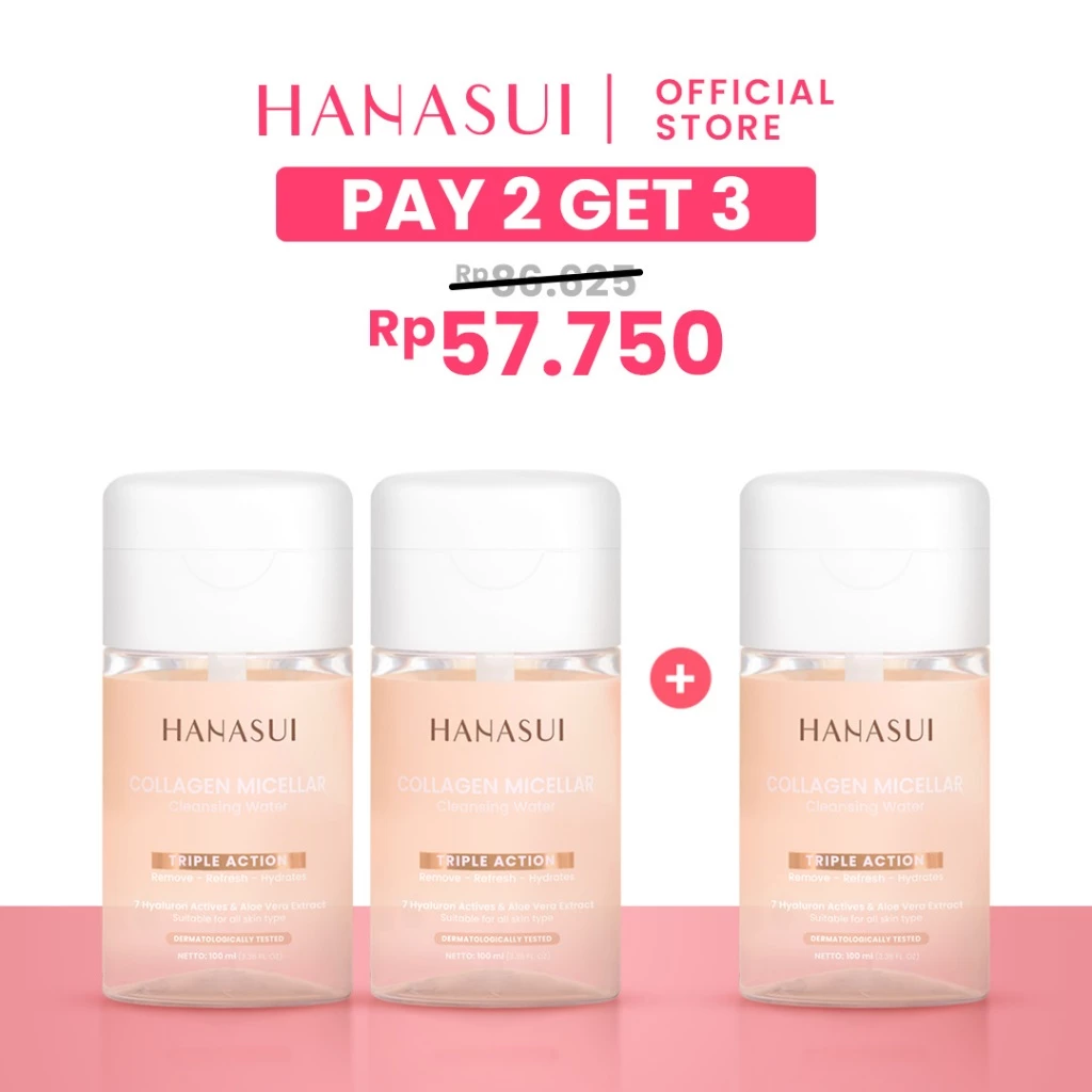 Hanasui Collagen Micellar Cleansing Water - Pembersih Wajah Make Up Remover Cleansing Water dan Melembapkan Wajah - Gambar 2