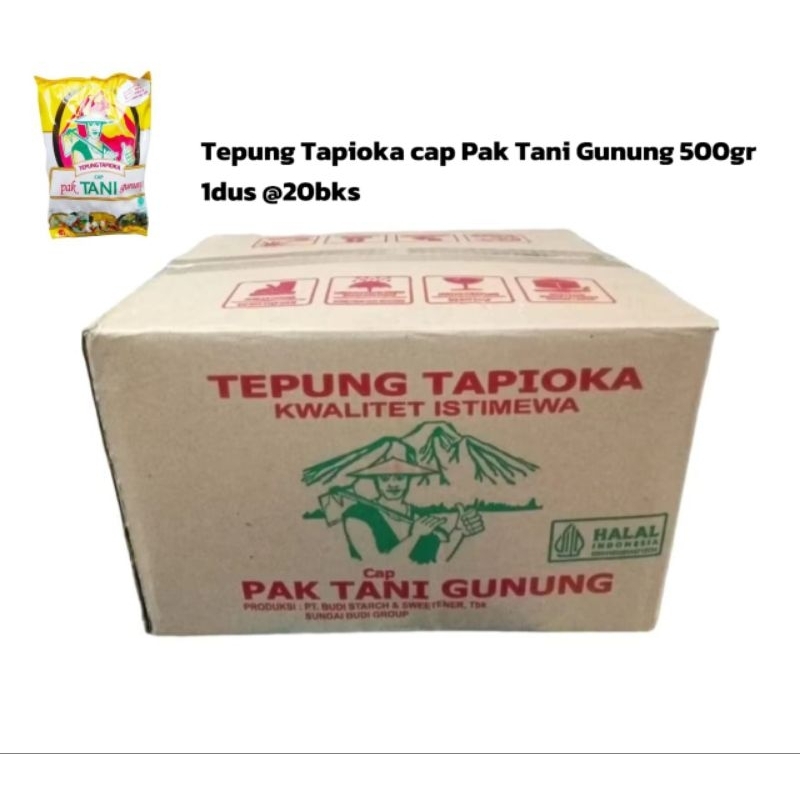 Tapioca Flour / Sago stamp Pak Tani Gunung 500gr 1 box @20bks | Shopee ...