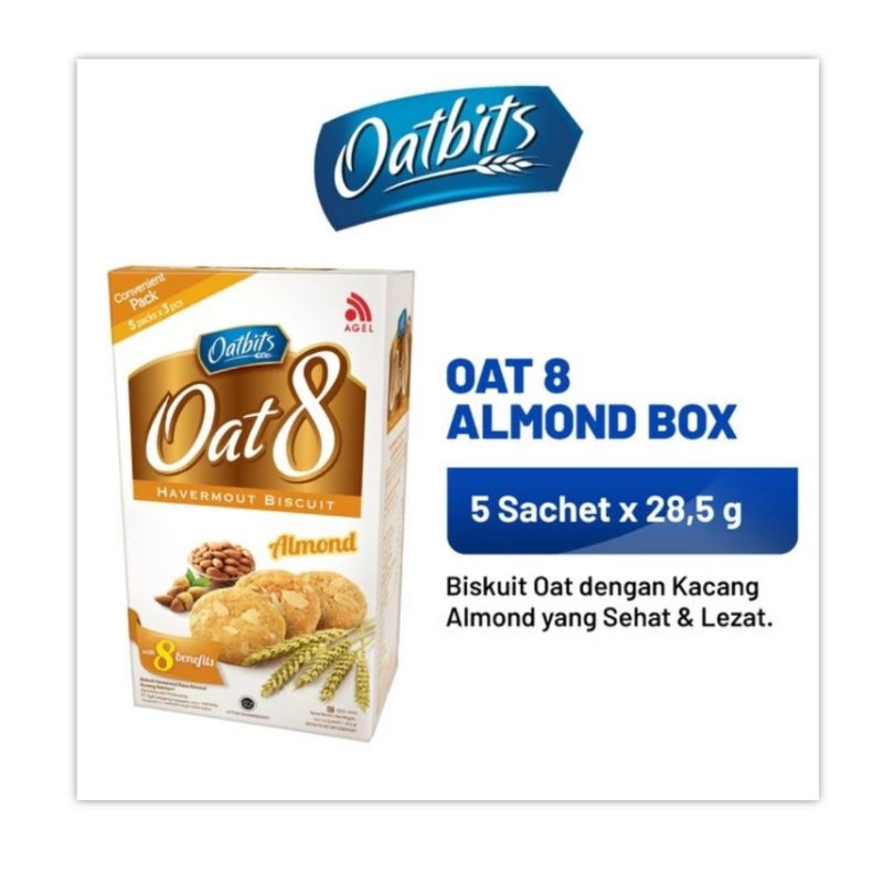 Oatbits Oat 8 Almond Box Contains 5 Sachets Of Oat Biscuits | Shopee ...