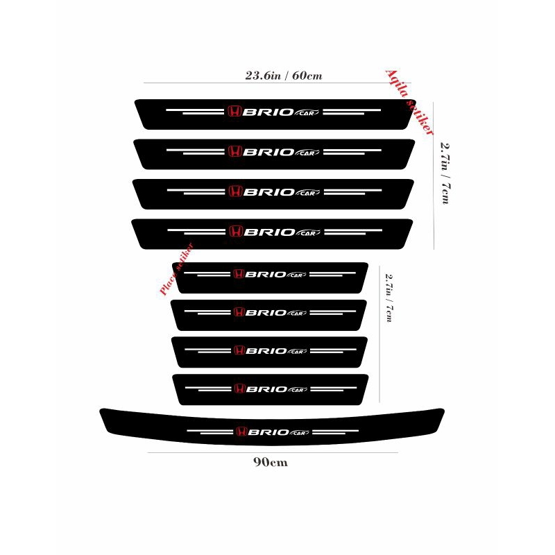 New Brio Logo Car Footrest Sticker 3D Carbon Sill Plate Sticker ...