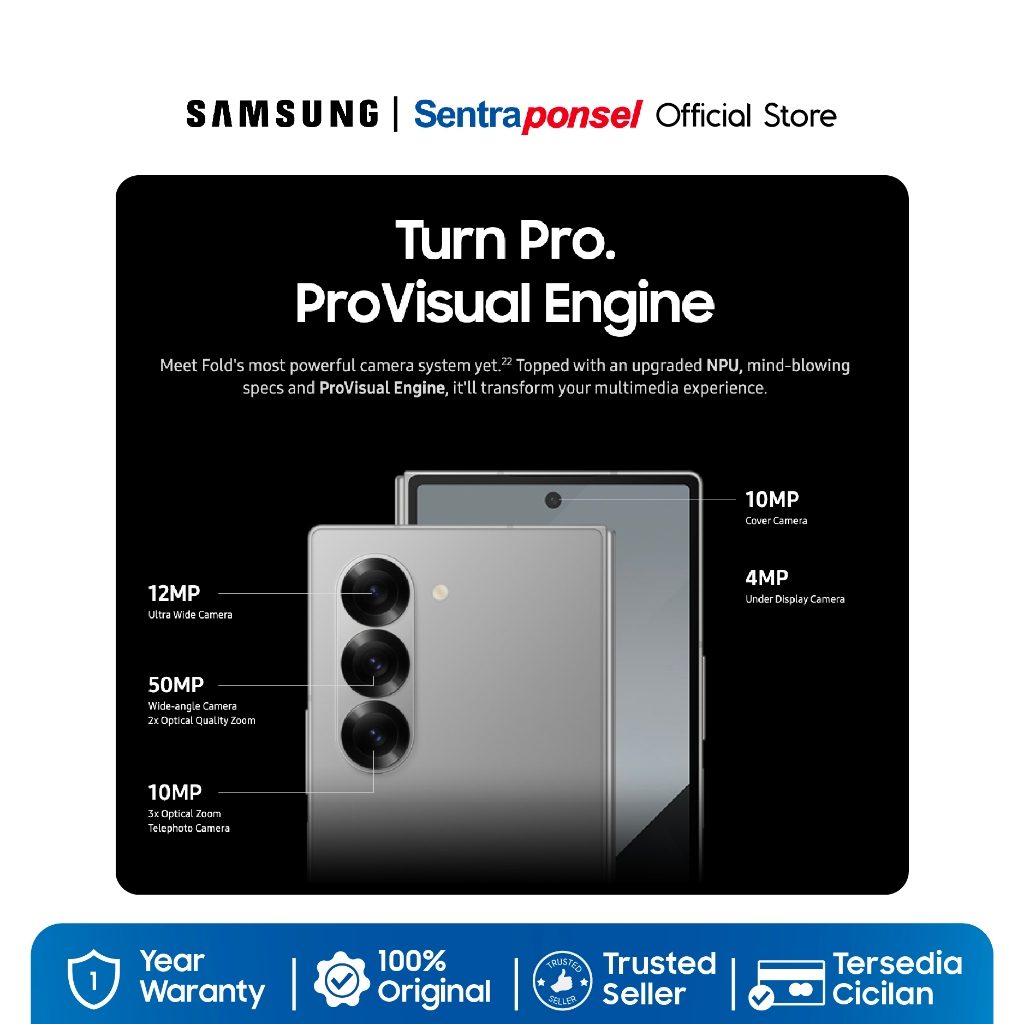 Samsung Galaxy Z Fold 6 5G NFC 12GB/256GB 12GB/512GB - Garansi Resmi - - Gambar 2