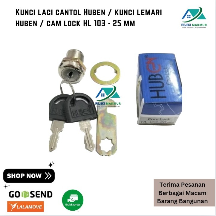 Huben hook drawer lock / Huben cupboard lock / cam lock HL 103 - 25 mm ...