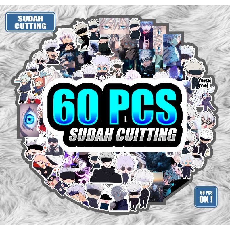Gojo satoru anime sticker pack contains 50-60pcs, waterproof vinyl ...
