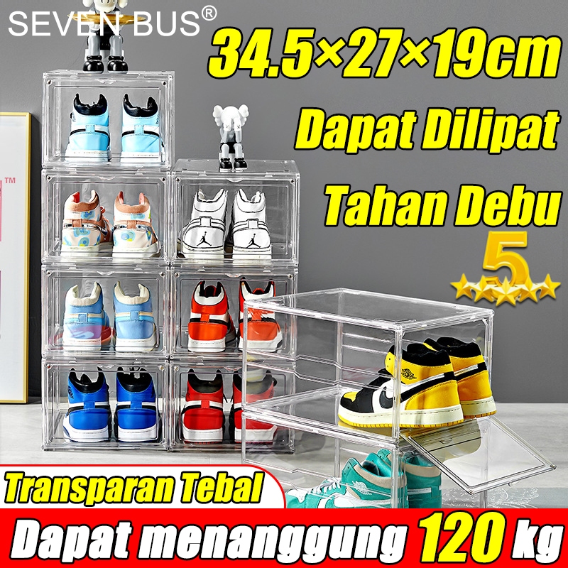 Seven BUS Transparent Shoe Box Size:19*35*27cm Shoe Storage Size 48 ...