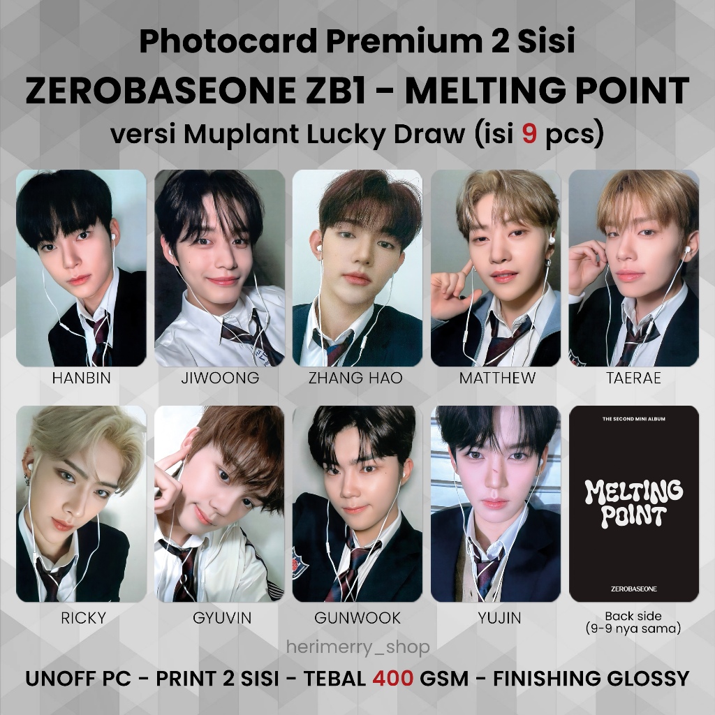 CONTENTS 9 PCS) ZEROBASEONE ZB1 MELTING POINT Photocard - Premium