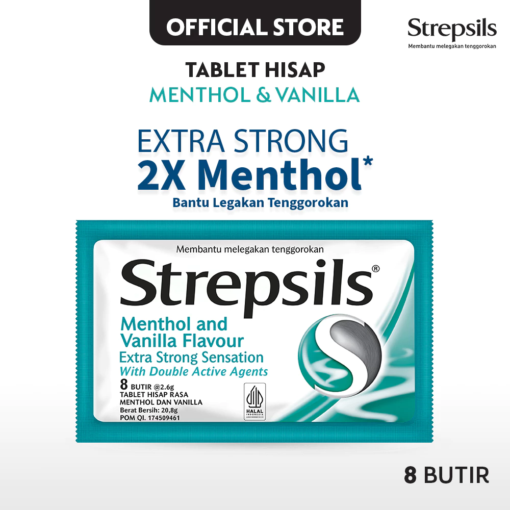 Strepsils Extra Strong 8s - Permen (Tablet Hisap) Pelega Tenggorokan
