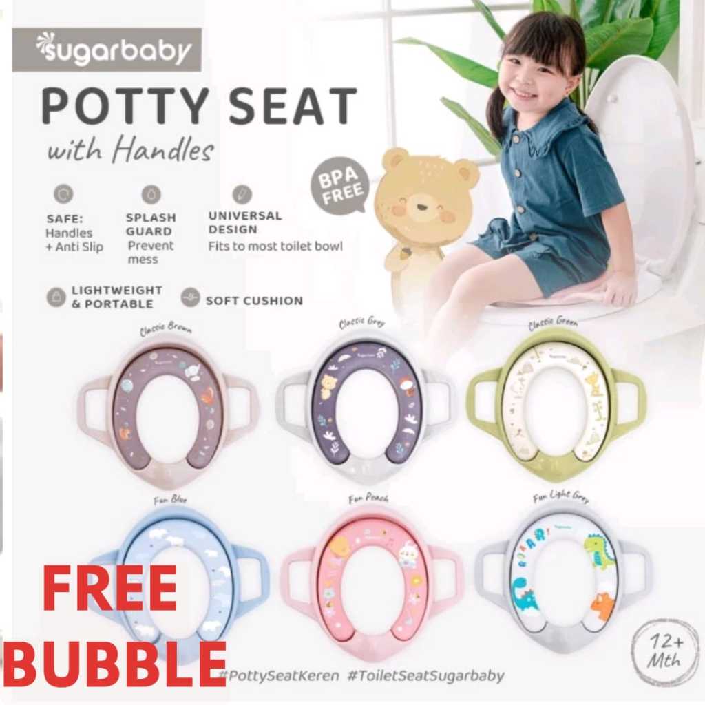 Sugar Baby Potty Seat Toilet Training With Handles & Splash Guard