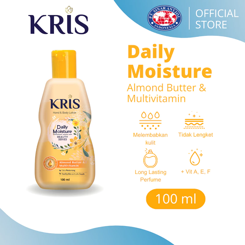 KRIS Hand and Body Lotion Plus Multivitamin DAILY MOISTURE KUNING 100ML