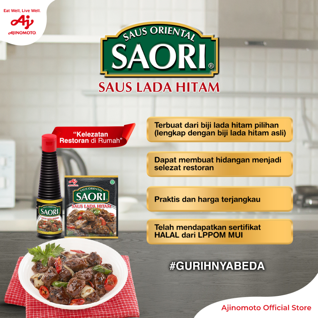 SAORIÂ® Saus Lada Hitam 133ML 2pcs Pedas Gurih - Gambar 4