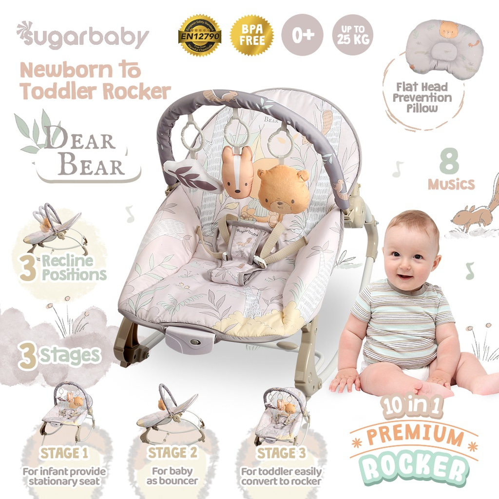 Sugarbaby 10in1 Premium Rocker baby Dress baby Bouncer baby Manual Rocking Chair Sugar baby Shopee Singapore