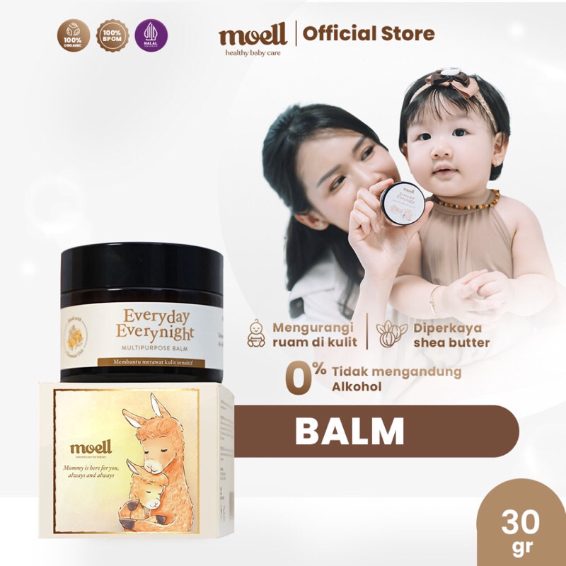 Moell MULTIPURPOSE BALM 30 GramsRelieves Breast Milk Rash Diaper Rash