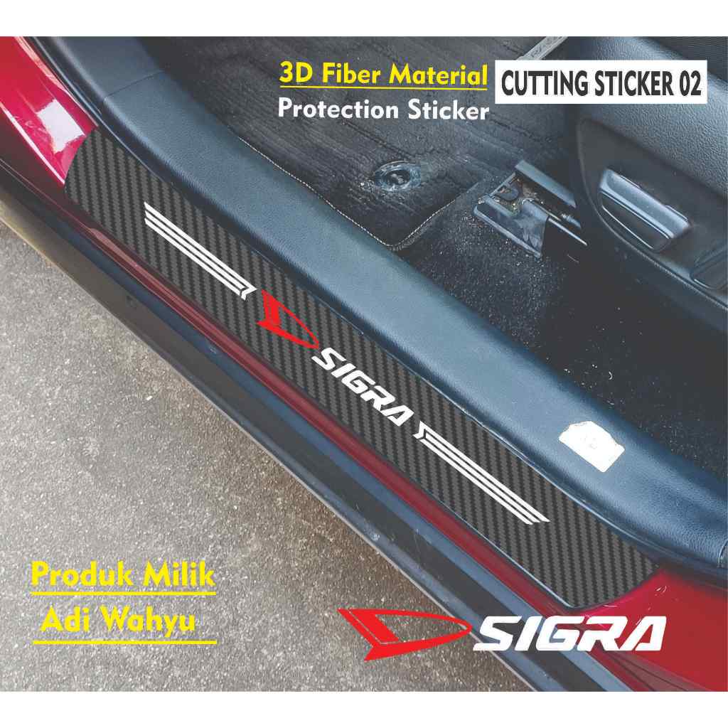 Sticker Sill Plate Carbon D Car Sigra Sticker Carbon D Protector Step