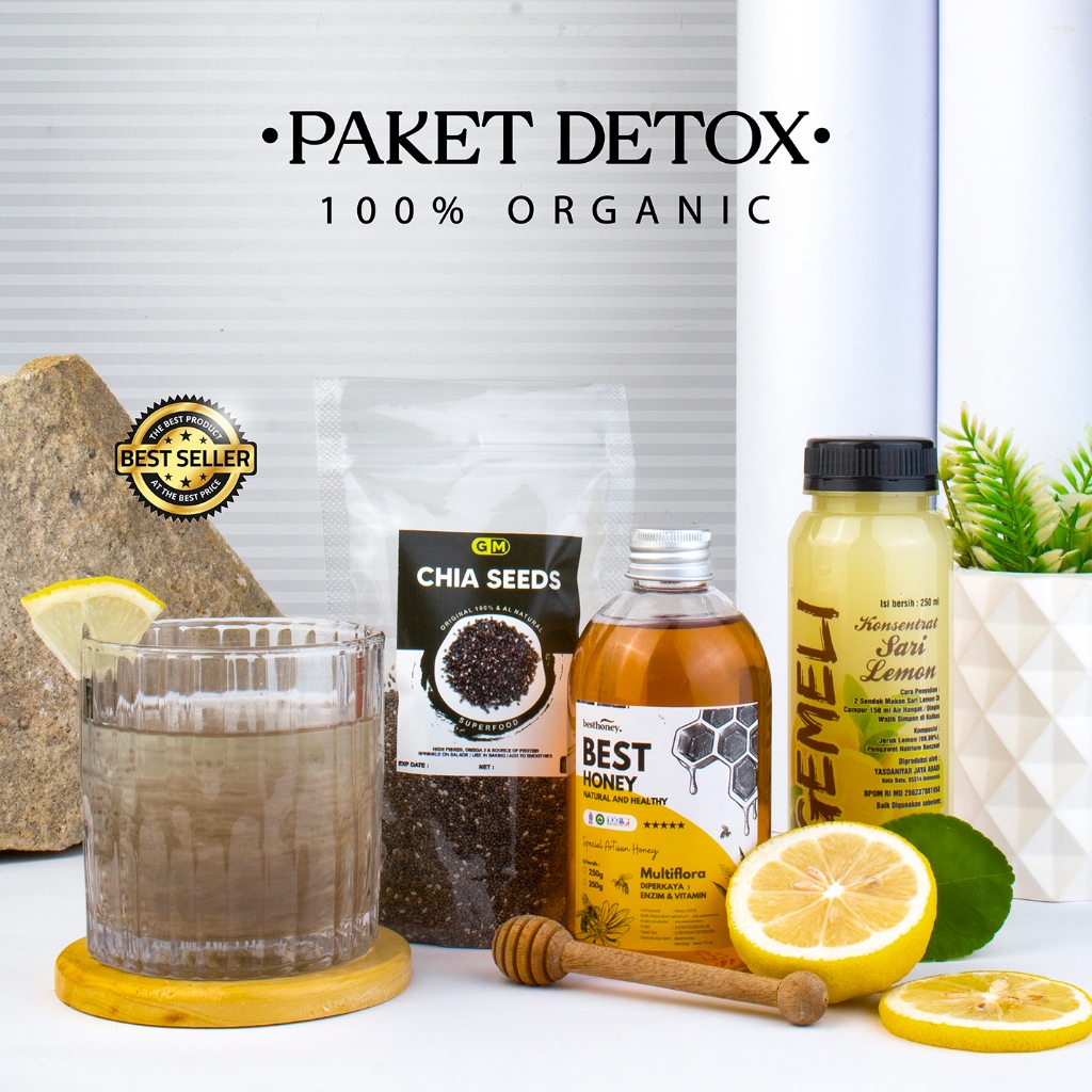 Sari Lemon Original 250ml Madu Multiflora 350gr Chiaseed Premium 100gr - Diet Detoks - Gambar 4