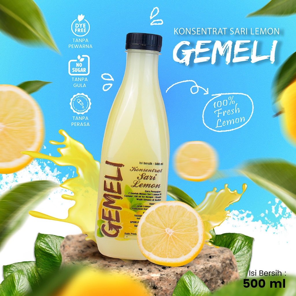 Sari Lemon Gemeli Murni California 500ml - Gambar 2