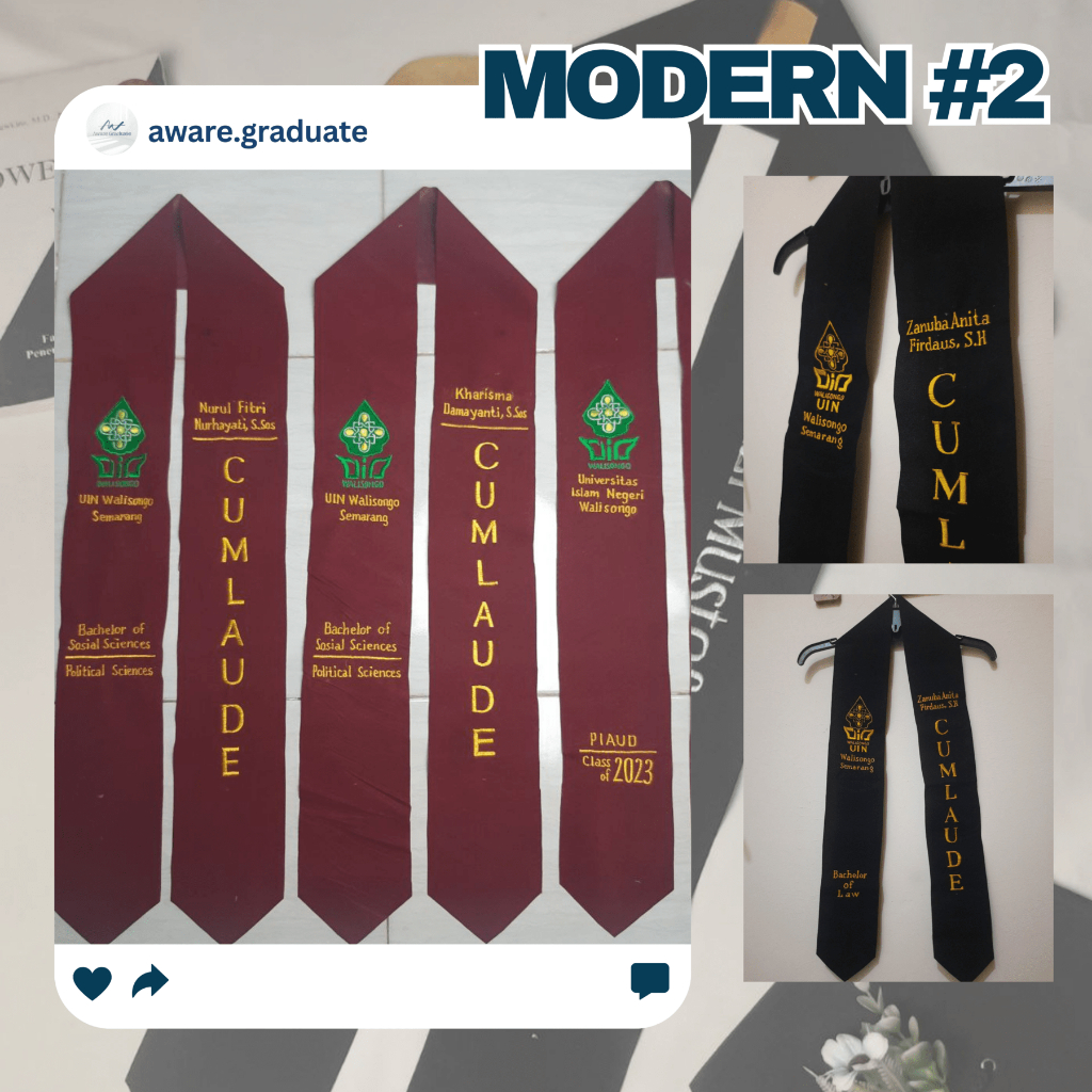 Modern Type Graduation Sash Sash Sling 2 | Double Sided Neck Sling ...