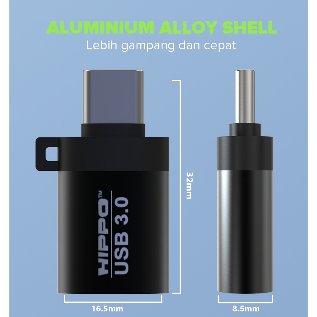 HIPPO OTG DD02 USB A TO TYPE C SUPER FAST TRANSMISSION 3.0 - Gambar 2