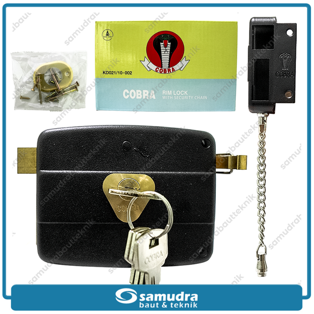 HITAM Cobra Black Automatic Iron Gate Lock Computer Key Door Lock ...