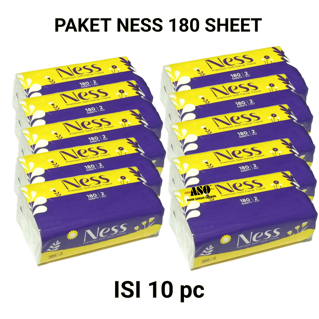 [ PAKET ISI 10 ] Tisu Tissue NESS 180 sheet 2ply PROMO !!!
