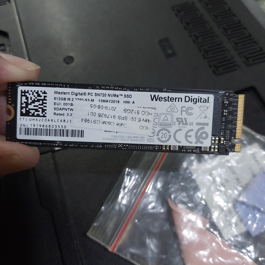 Ssd M.2 2280 NVME 512GB WD PC SN720 PCIE GEN3 X4 ORIGINAL | Shopee ...