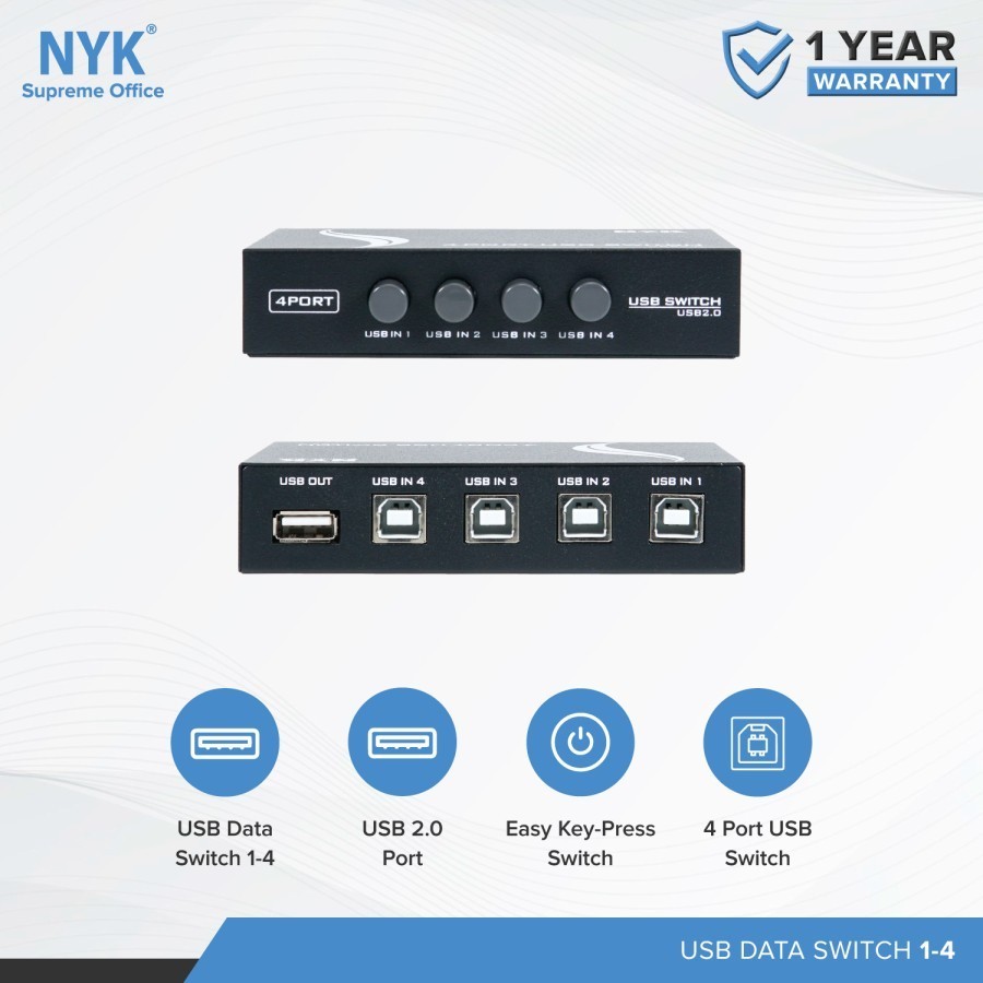 NYK Switch Printer 2.0 VGA USB HUB 1-2 Port / 1-4 Port - Gambar 3