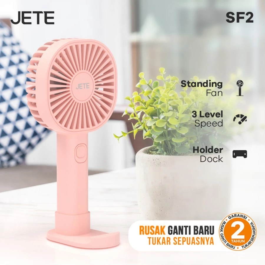 JETE SF2  Kipas Angin Portable with Holder Dock 19cm - Garansi 2 Tahun (RTL) - Gambar 3