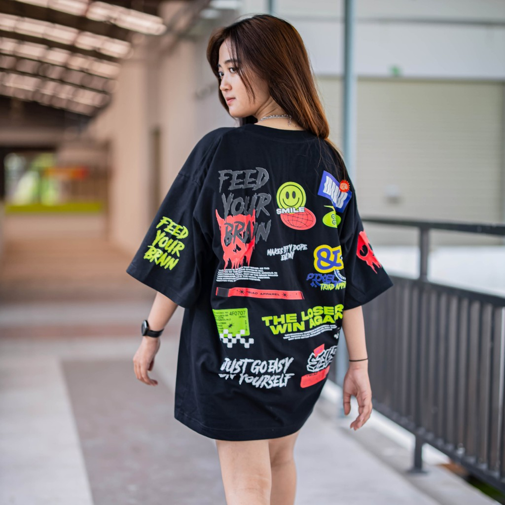 Women’s Oversized Torn Graphic T-Shirt – FM Streetwear main image 0