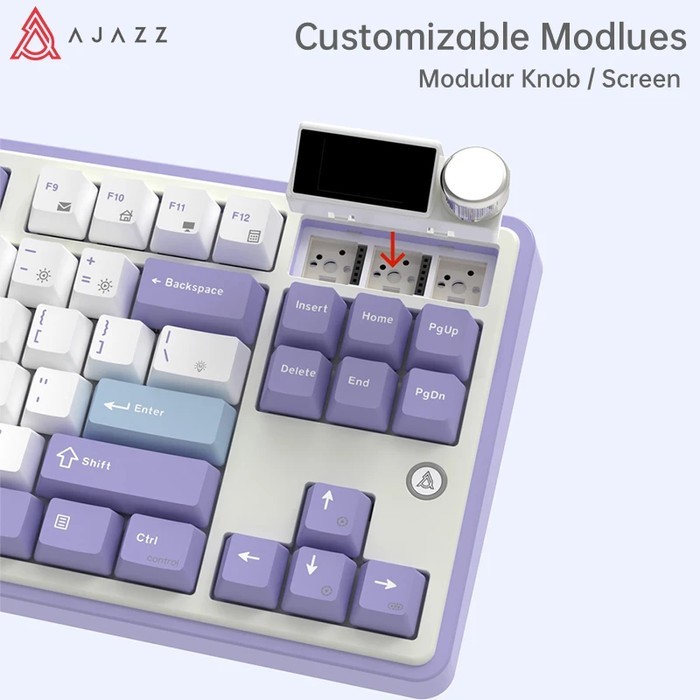 Ajazz AK870 / AK-870 Tri-Mode Keyboard Gasket Mount With OLED Screen - Gambar 2