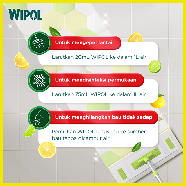 Wipol Pembersih Lantai Cairan Disinfektan Teruji Dermatologis Citrus Fresh Bioshied 390g - Gambar 2