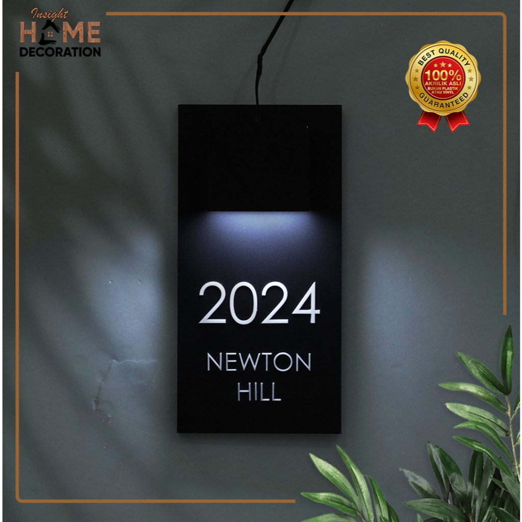 Acrylic House Number LED Modern Minimalist House Address Board ...