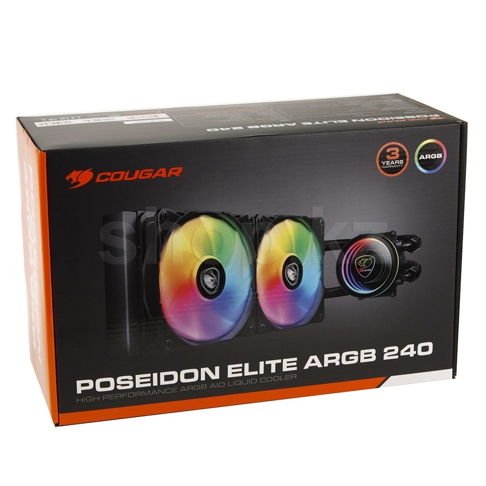CPU Cooler Processor COUGAR Poseidon Elite ARGB 240 Black/White 240mm ...