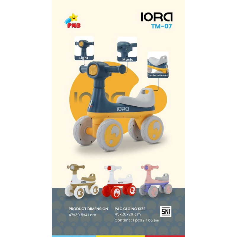 IORA TM07 Ride On Bike Music Light Comfortable - Gambar 3