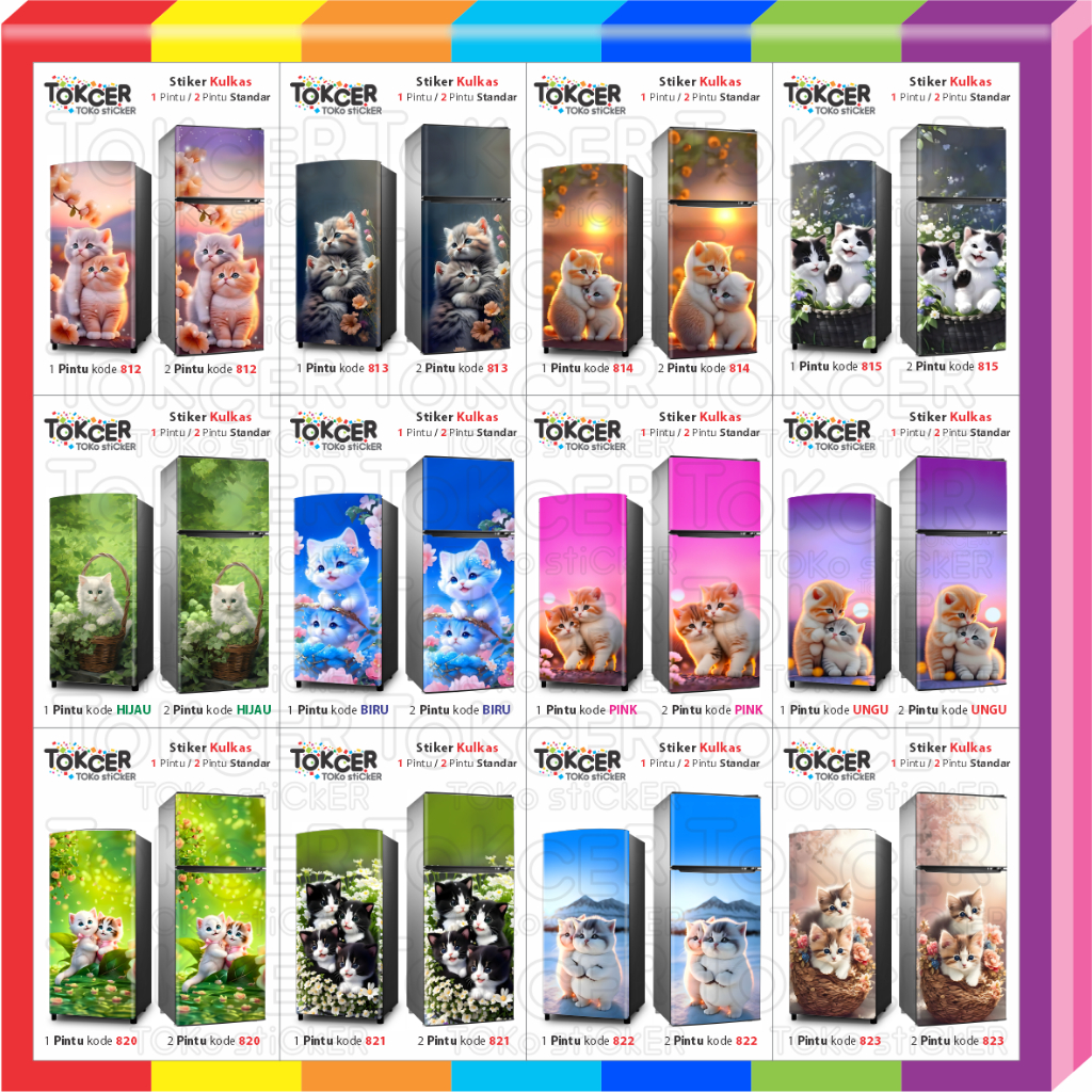 1door Or 2door Refrigerator Sticker With Cat Motif Shopee Singapore