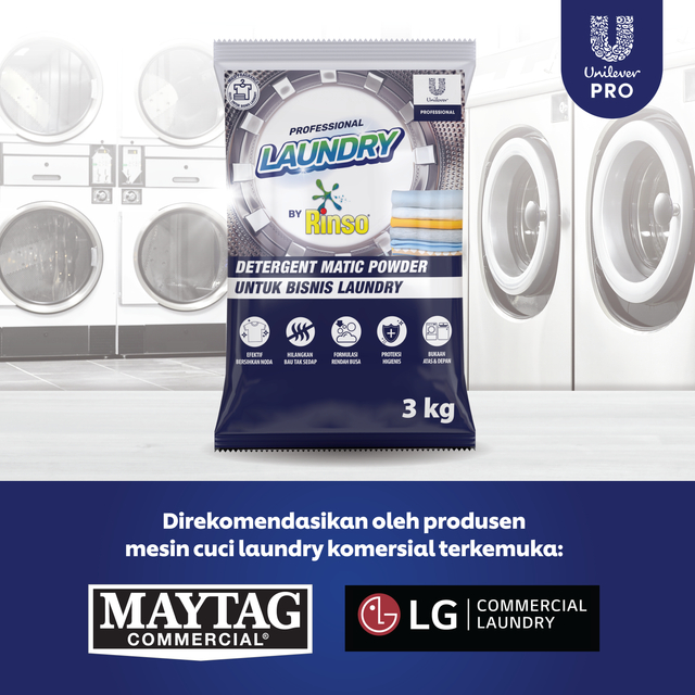 Professional Laundry by Rinso Detergent Laundry Kiloan Bubuk 3 Kg - Gambar 4