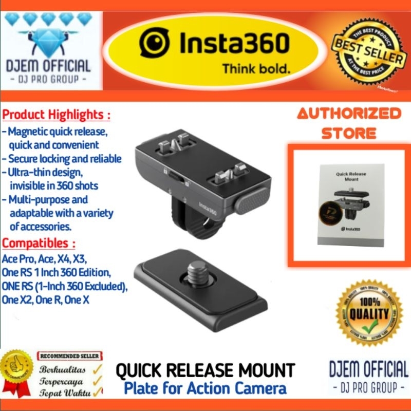 ONE RS Mount Magnetisch Insta360 Quick Release Mount - Magnetische Bevestiging Voor Je 360° Camera, Compatibel Met X3, ONE RS, ONE X2 En Meer Magnetische Bevestiging Camera Accessoire X3 One Rs
