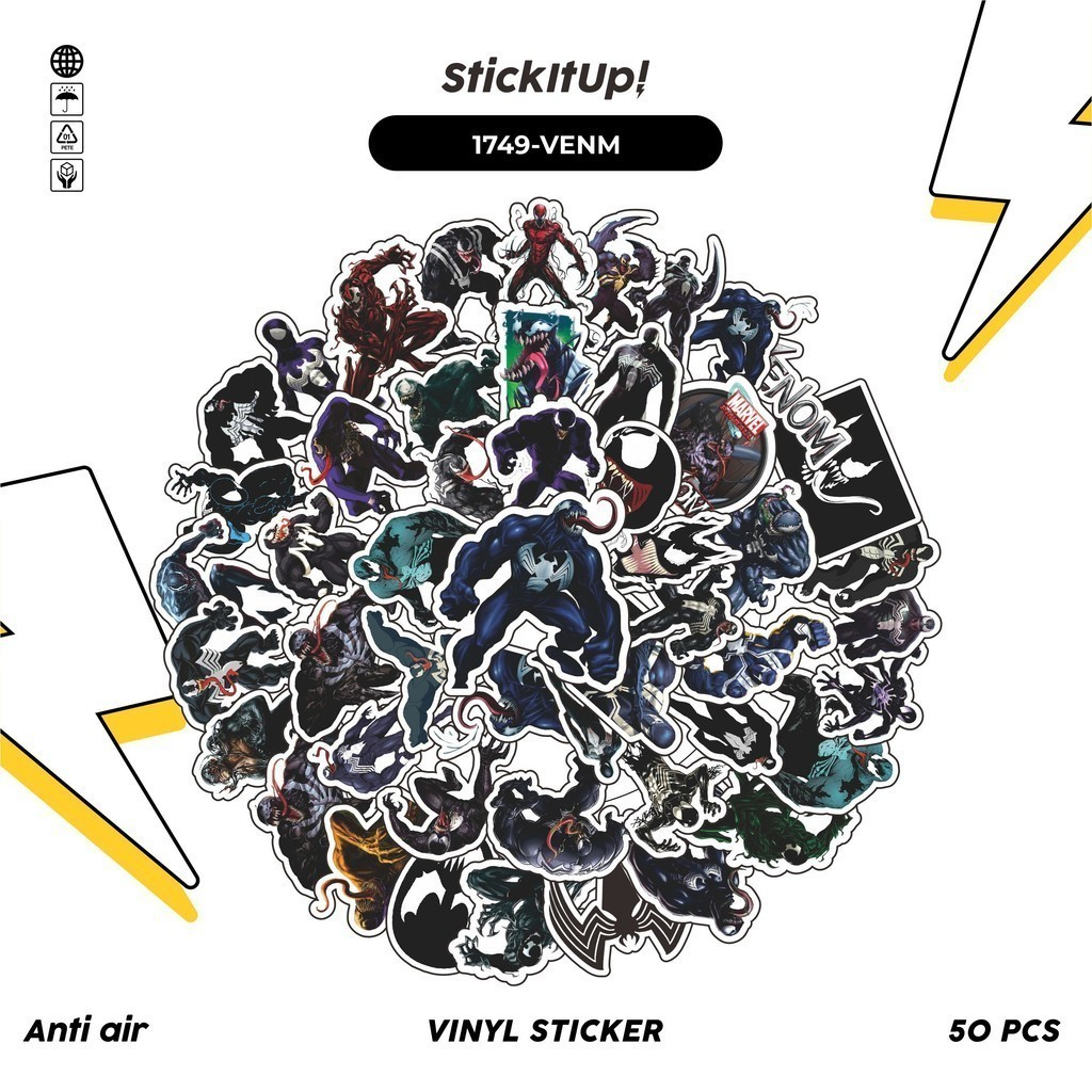HP 50 Pcs Sticker Pack VENOM CHARACTER MIX Cute Aesthetic Vinyl ...