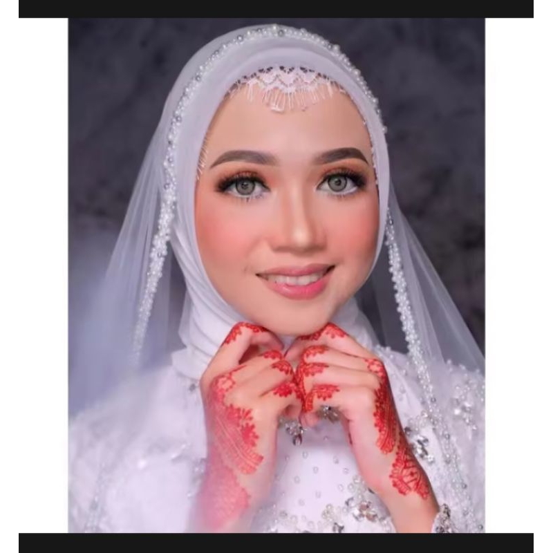 Slayer Bridal Shawl Pearl Hijab Veil Edit Aisle Mua Wedding Organizer
