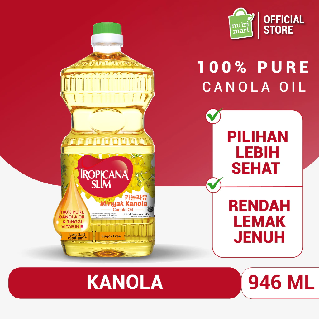 Tropicana Slim Minyak Kanola 946ml - 100% Pure Canola Oil - Gambar 2