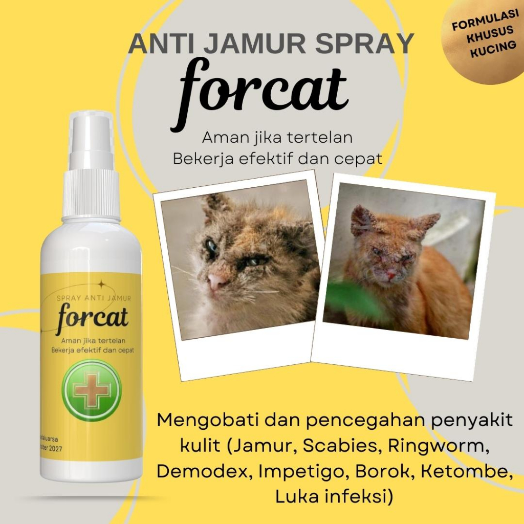 Forcat Medicine For Cat Fungus 60ML SCABIES Demodex Impetigo Fungus
