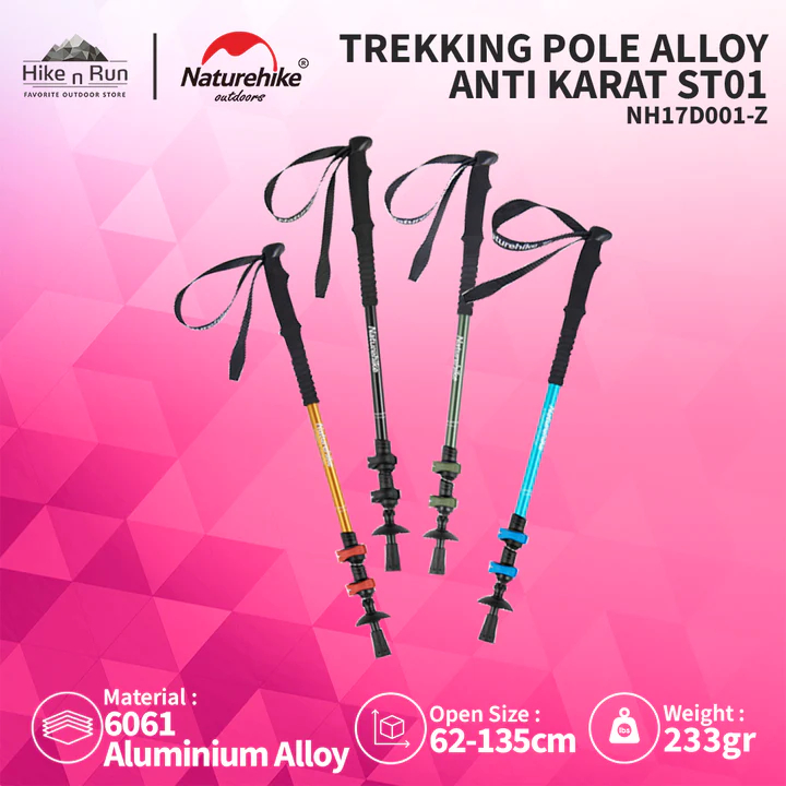 Trekking POLE NATUREHIKE ST01 NH17D001Z Stainless Steel ALLOY Stick