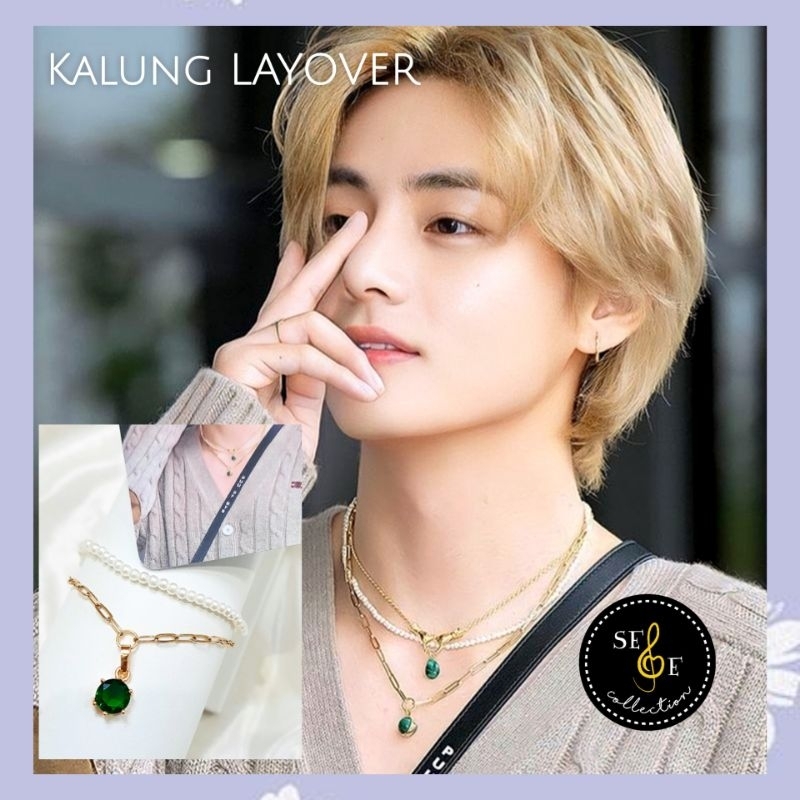 Kim TAEHYUNG BTS Bangtan LAYOVER Necklace free PC