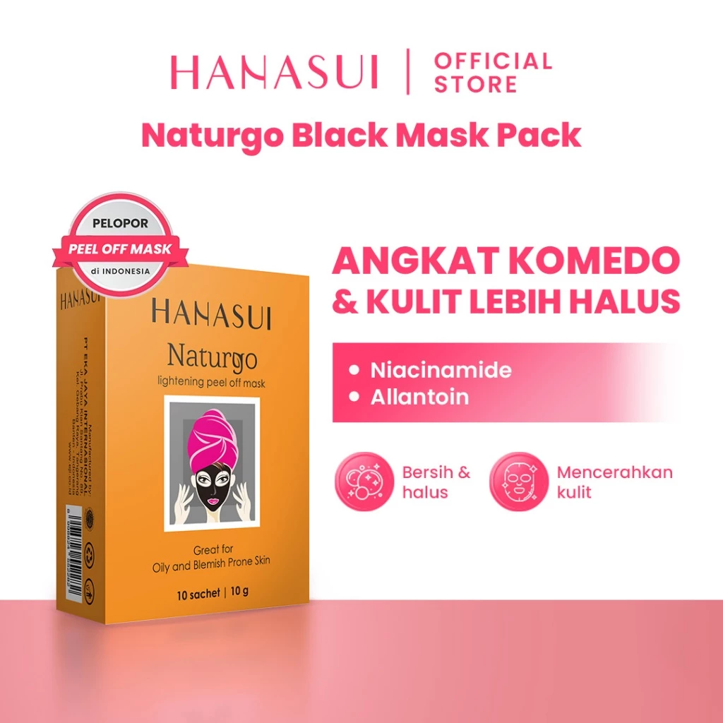 Hanasui Naturgo Black Peel Off Mask - Box Masker Hitam Angkat Komedo & Sel Kulit Mati Bersih, Halus & Mencerahkan - Gambar 3