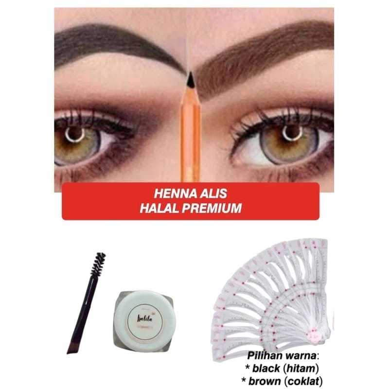 Henna Alis [Sale] PREMIUM Halal FREE EYEBROW Mold+Brush/Halal EYEBROW