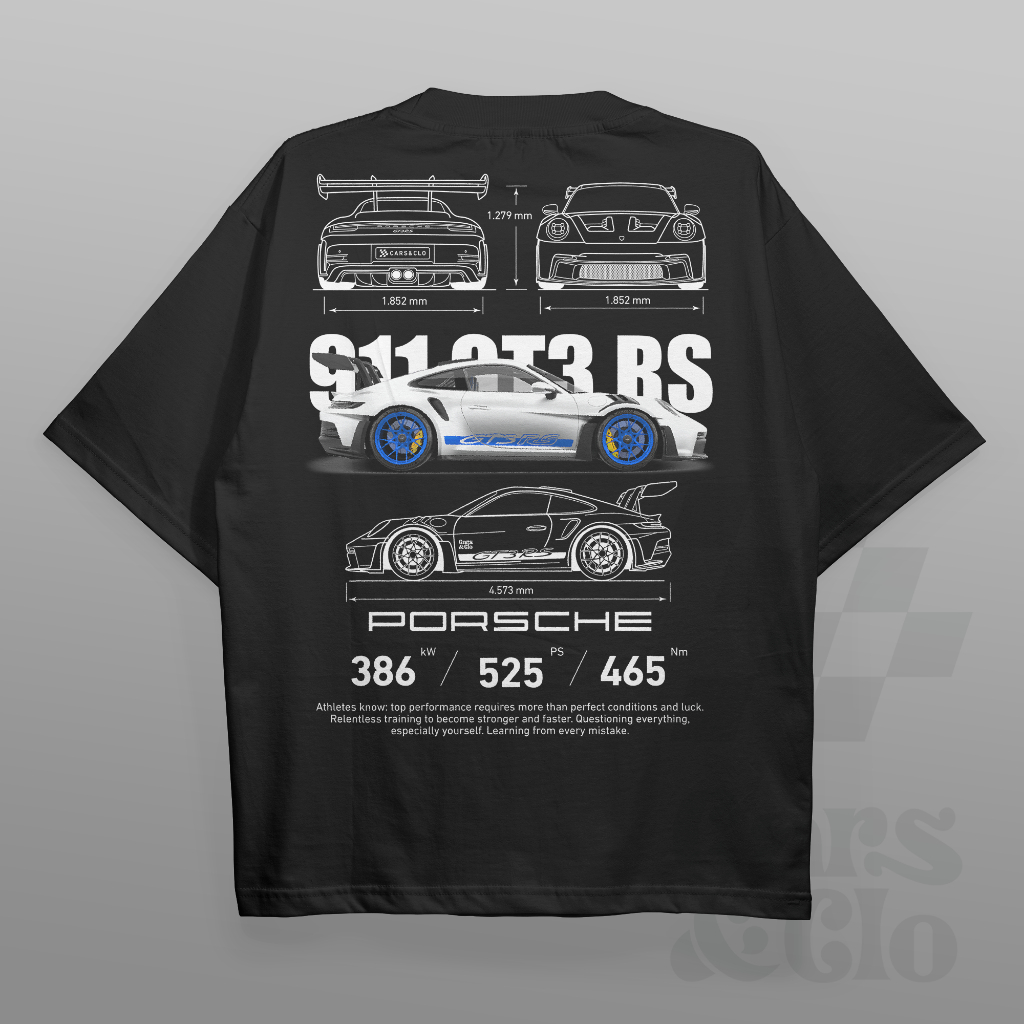 Cars and Clo Oversized Black New Porsche 911 GT3 RS Blueprint