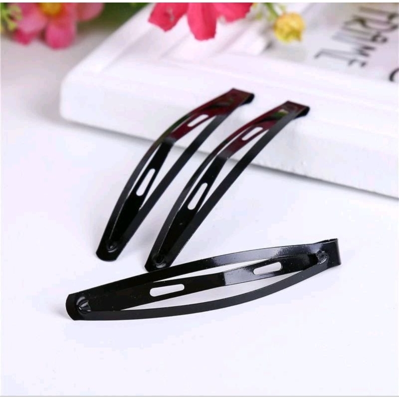 1PCS Jepit Rambut Wanita Tip Top Warna Hitam Hair Clip Korea Fhasion Jepitan Poni Klip Polos A185 - Gambar 4