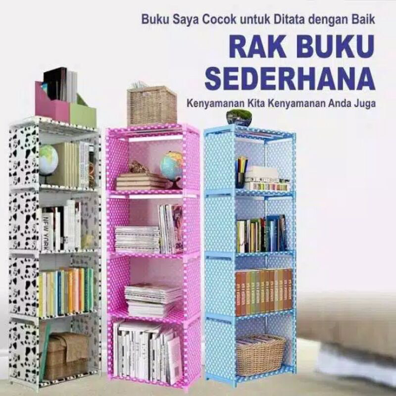 Jeon PORTABLE Multipurpose Bookshelf 5-tier 4-room Easy Disassembly ...