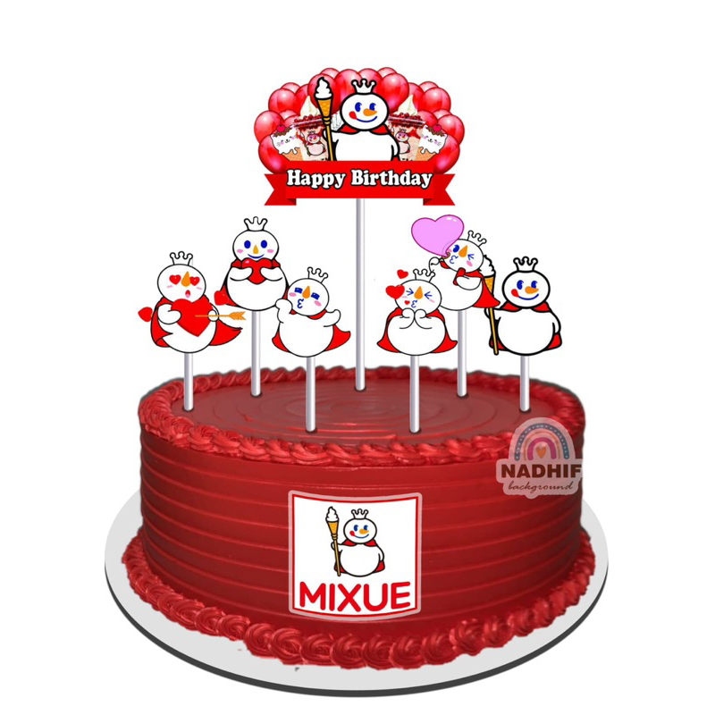 NEW Mixue Cake Topper Fullstick Cake Topper Tugi Cake Topper Birthday ...
