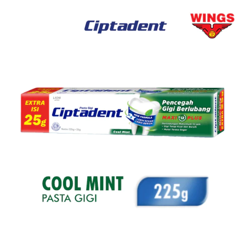 Ciptadent Pasta Gigi Maxi 12 Cool Mint Tube Plus Jumbo 225 gr - Gambar 2