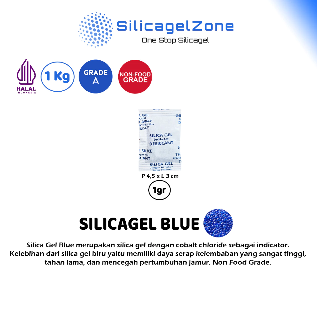 Silica Gel Blue / Silika Gel Biru 1Kg High Quality TERMURAH - Gambar 3