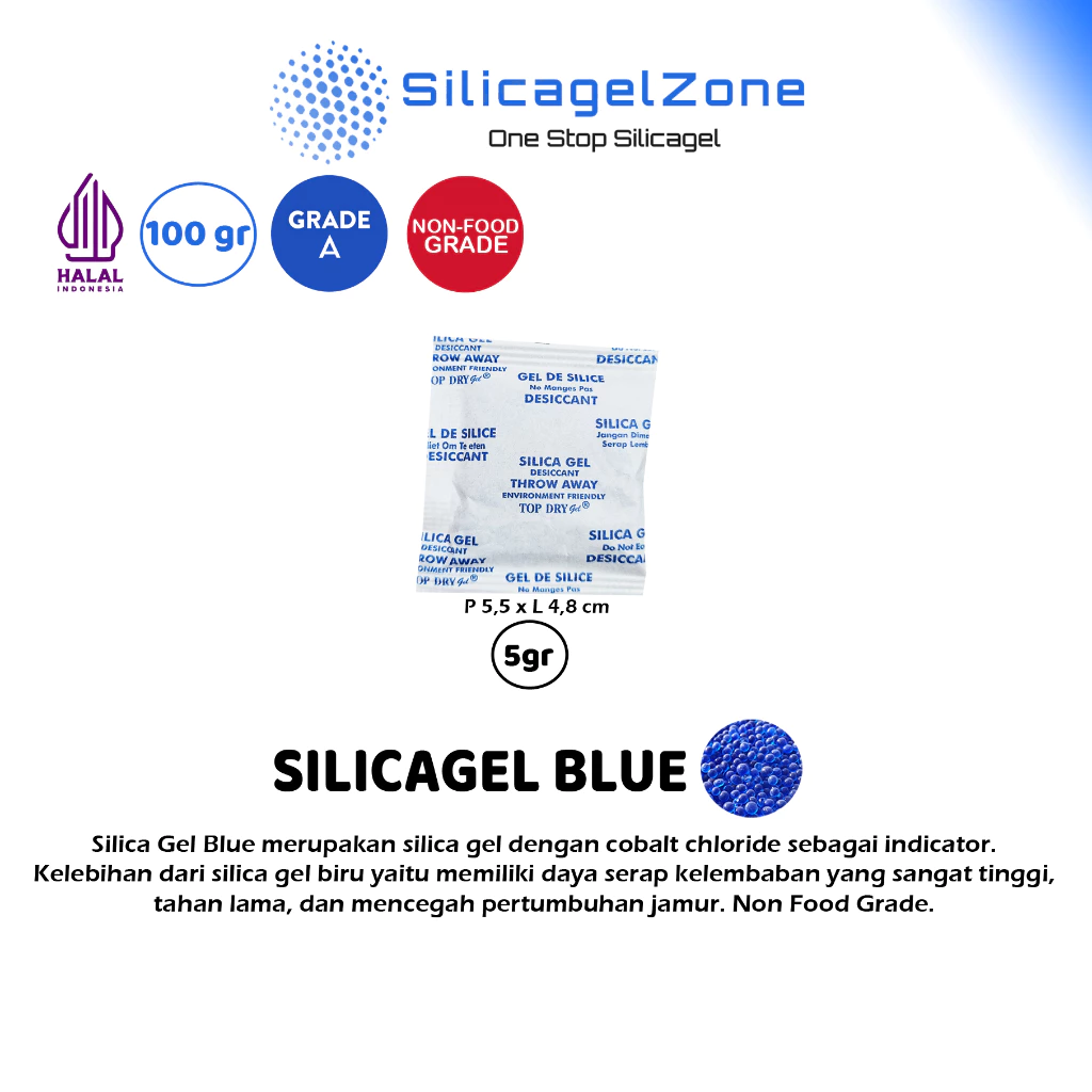 Silica Gel Blue / Silika Gel Biru 100 gram High Quality TERMURAH - Gambar 4