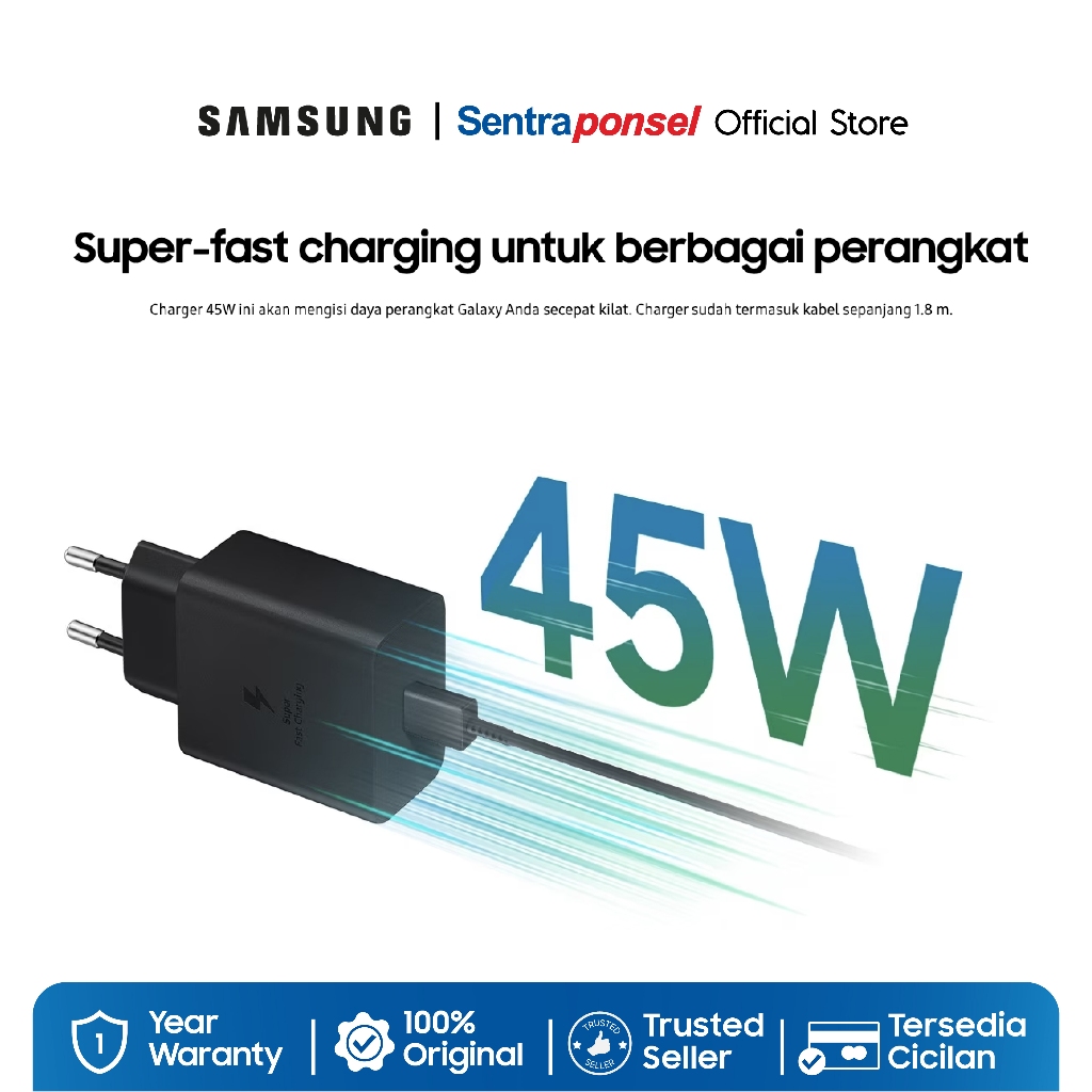 Samsung Travel Adapter 45W (Termasuk Kabel Type-C) - Gambar 2